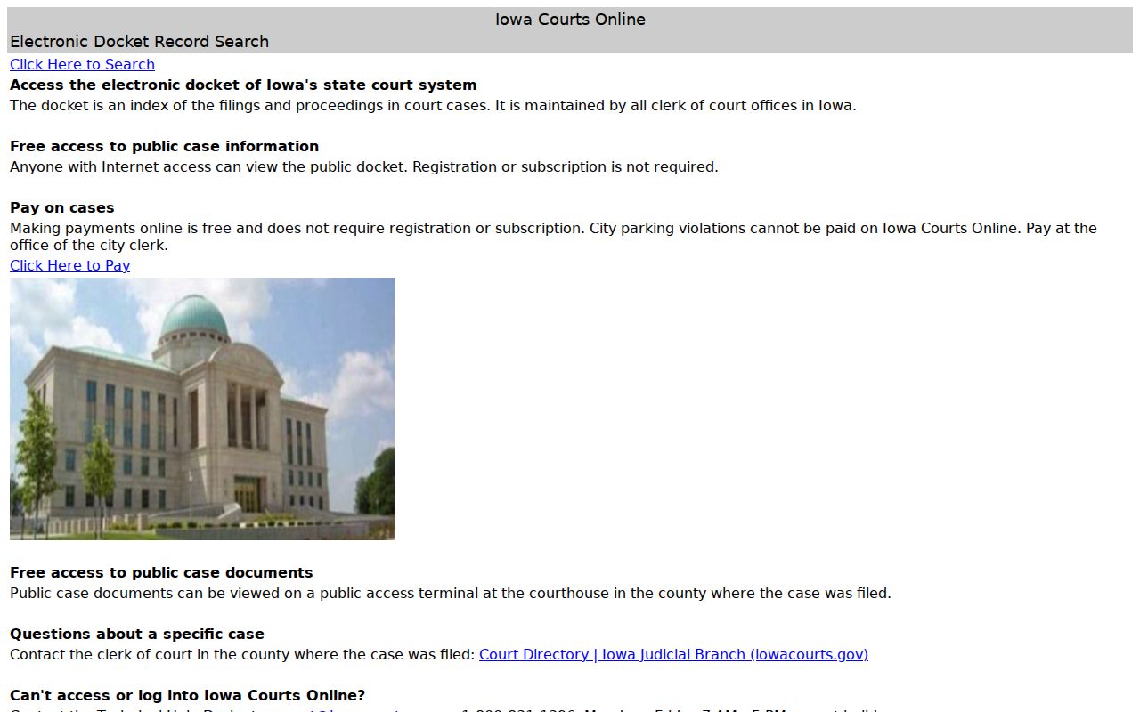 Decatur County criminal court case search on Iowa Courts Online