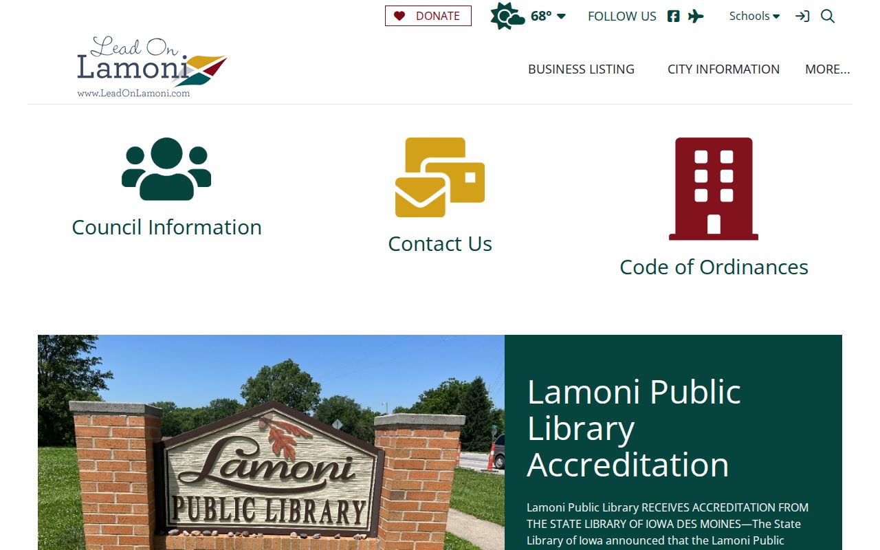 Lamoni criminal records context on the official city home page