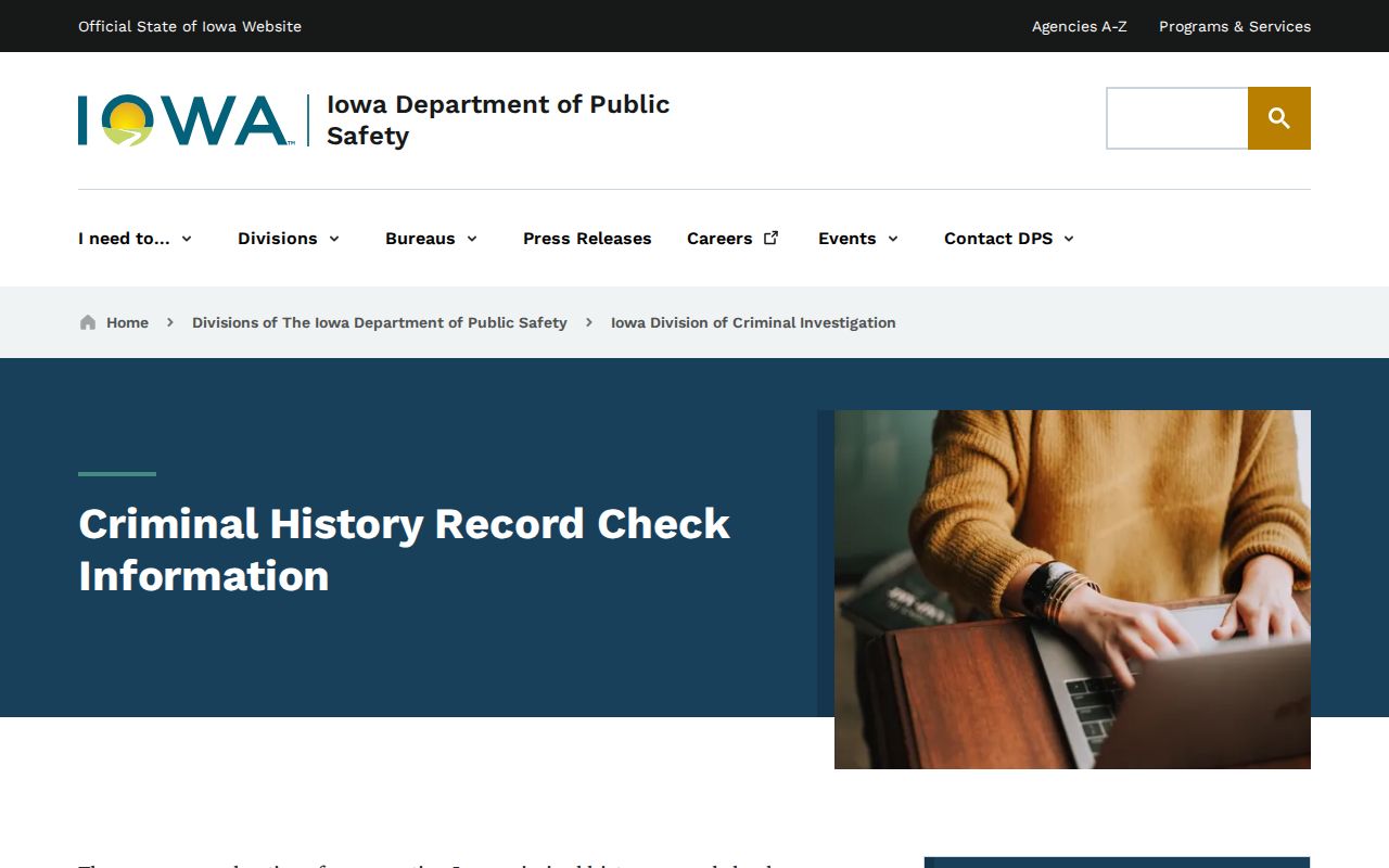 Decatur County criminal records DCI request instructions